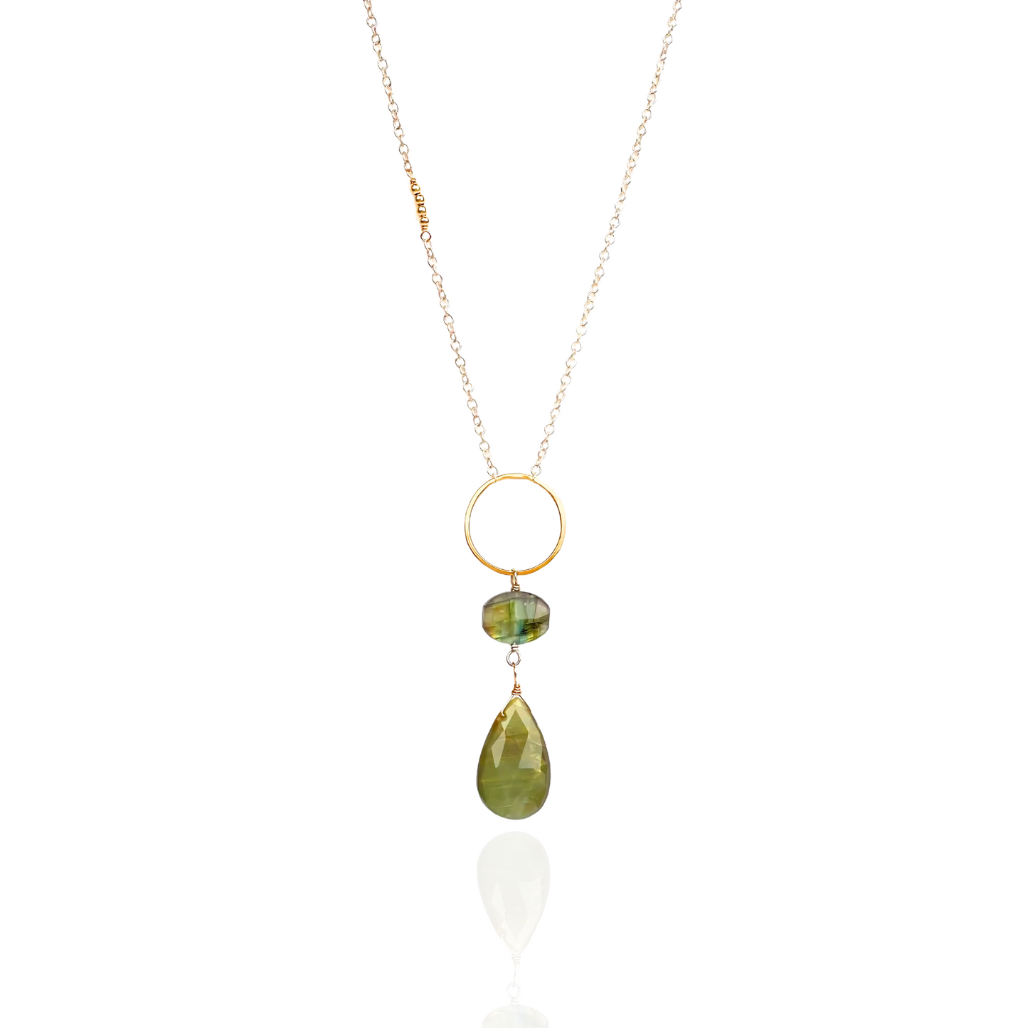 Elegant Insight - Labradorite & Cat’s Eye Lariat Necklace