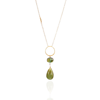 Elegant Insight - Labradorite & Cat’s Eye Lariat Necklace