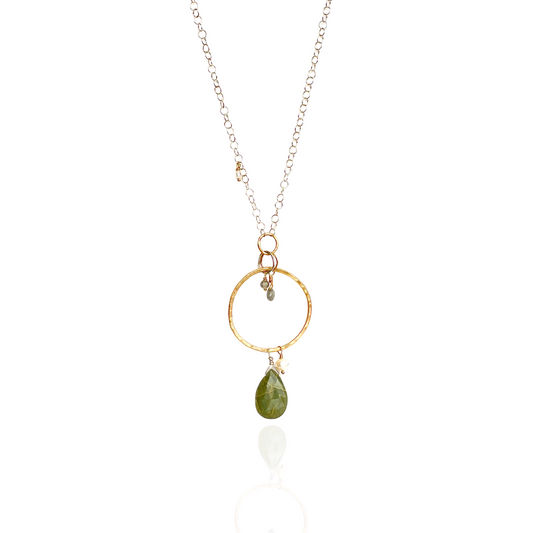 See Me Clearly - Sterling Silver and Gold-Filled Hoop & Cat's Eye Necklace