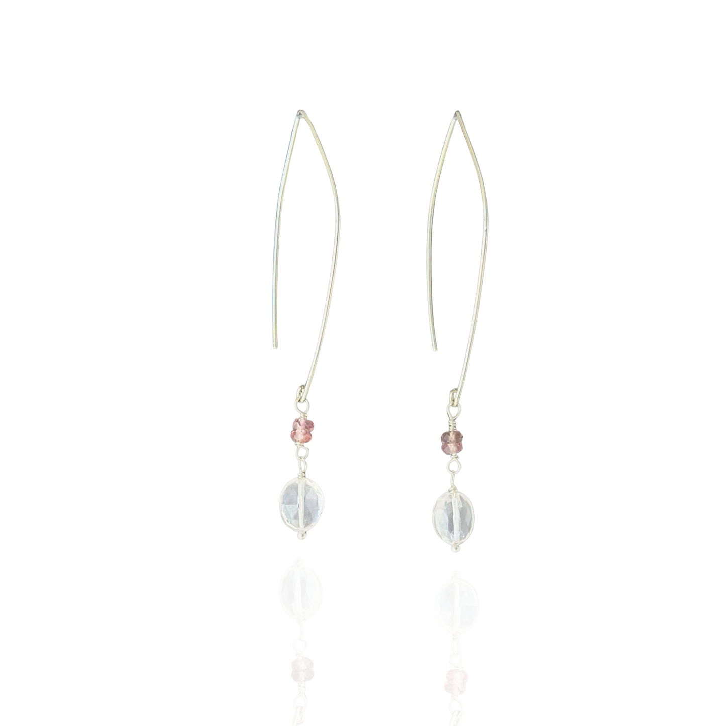Everyday Love | Rose Quartz & Sapphire Gold Earrings