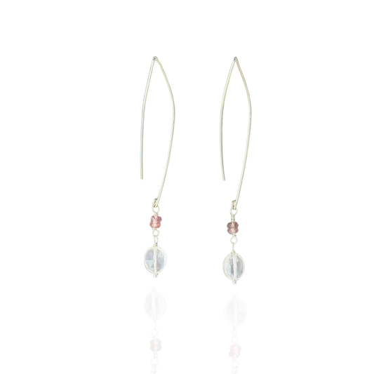 Everyday Love | Rose Quartz & Sapphire Gold Earrings