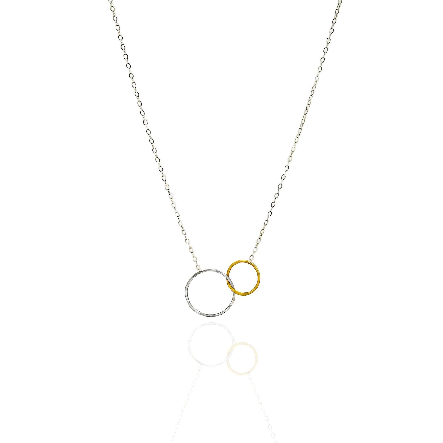 You and Me - Dainty Sterling Silver and Gold Necklace