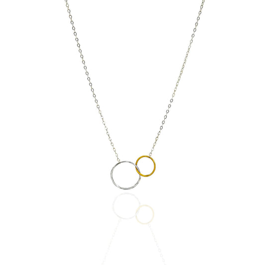 You and Me - Dainty Sterling Silver and Gold Necklace