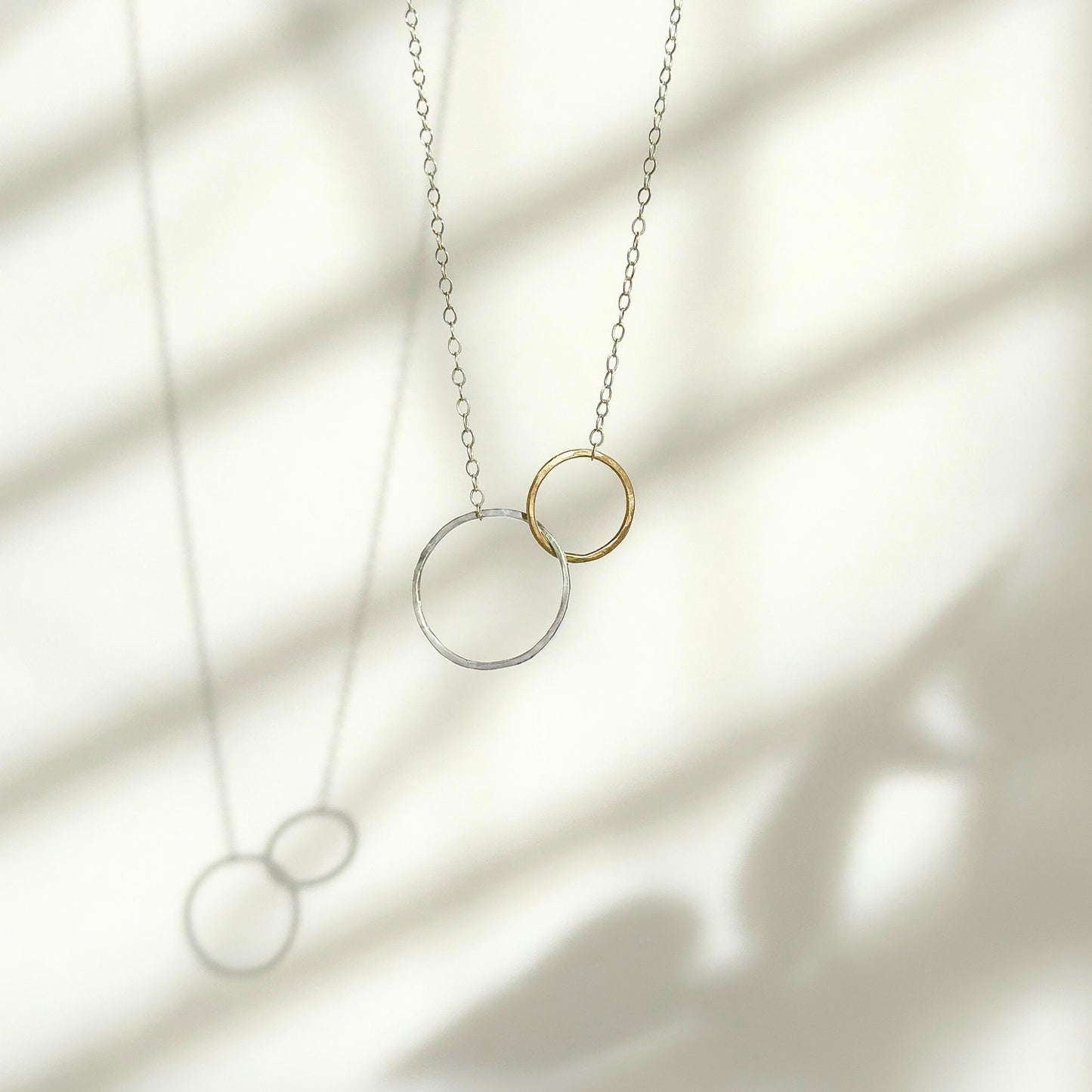 You and Me | Sterling Silver & Gold Hoop Linked Necklace