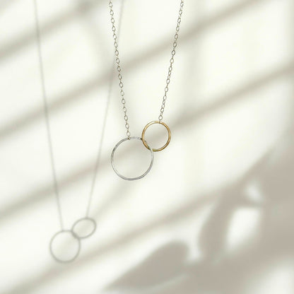 You and Me | Sterling Silver & Gold Hoop Linked Necklace