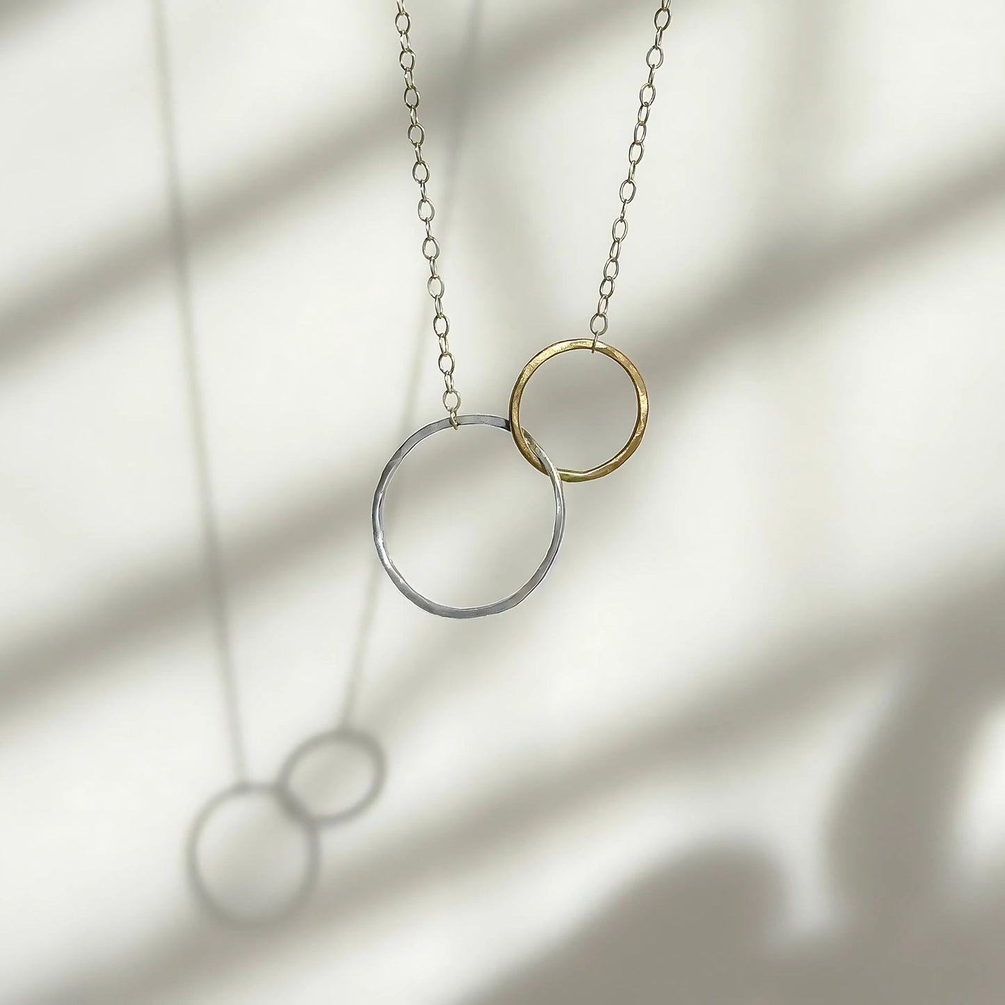 You and Me - Dainty Sterling Silver and Gold Necklace