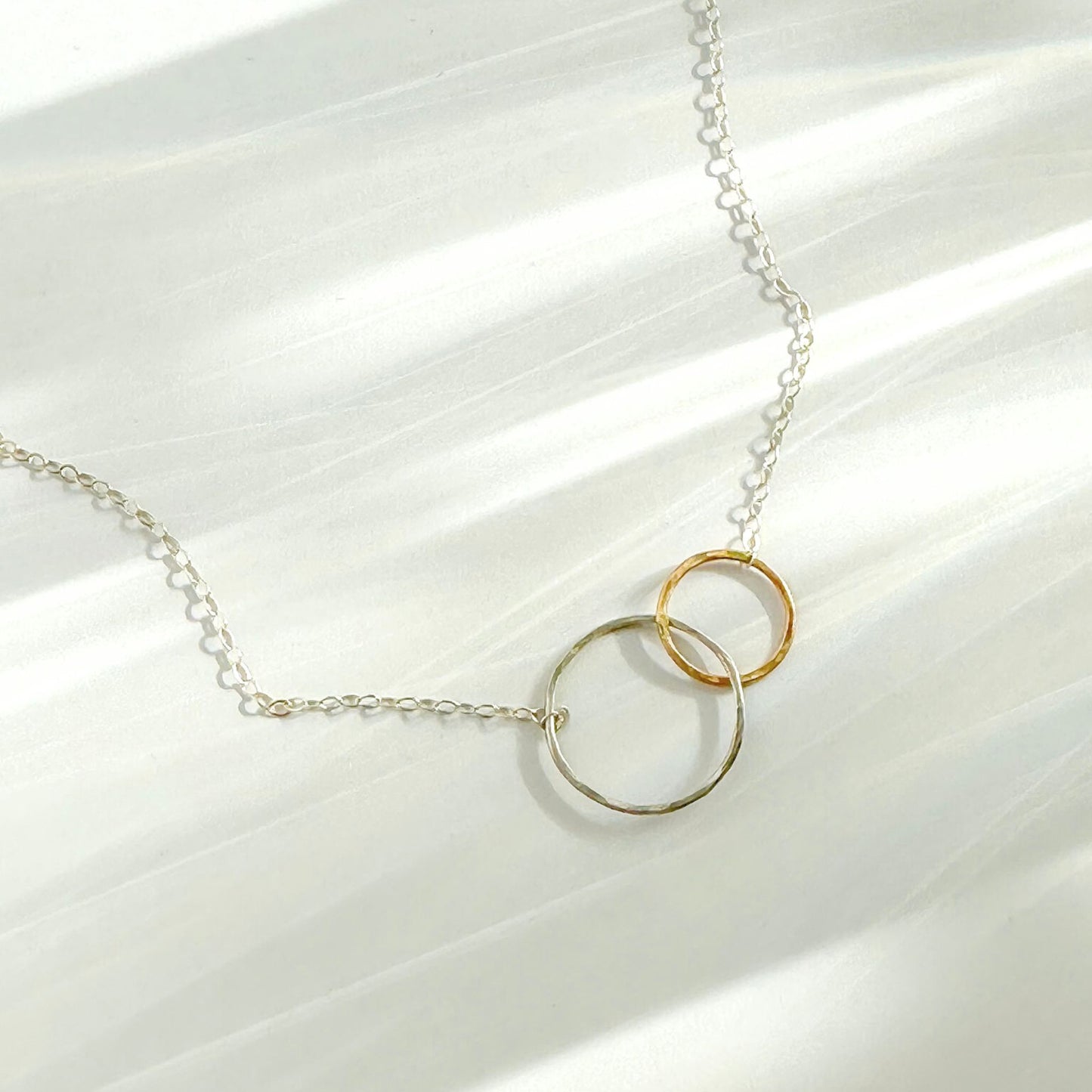 You and Me - Dainty Sterling Silver and Gold Necklace