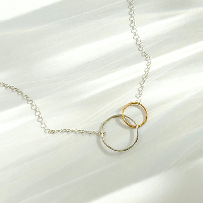 You and Me | Sterling Silver & Gold Hoop Linked Necklace