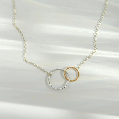 You and Me | Sterling Silver & Gold Hoop Linked Necklace