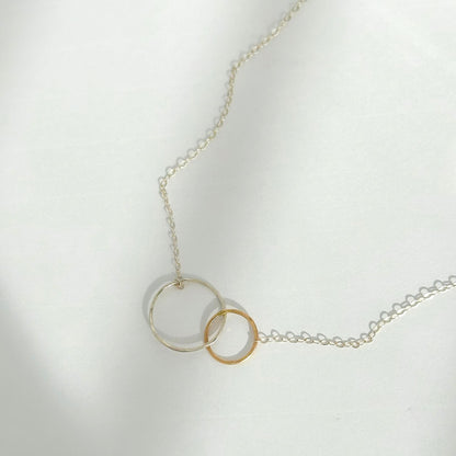 You and Me - Dainty Sterling Silver and Gold Necklace