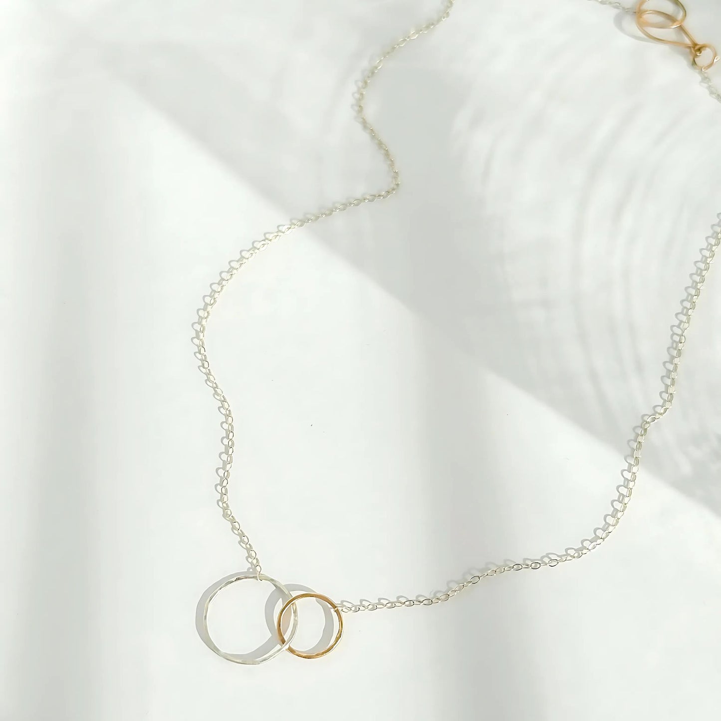 You and Me - Dainty Sterling Silver and Gold Necklace